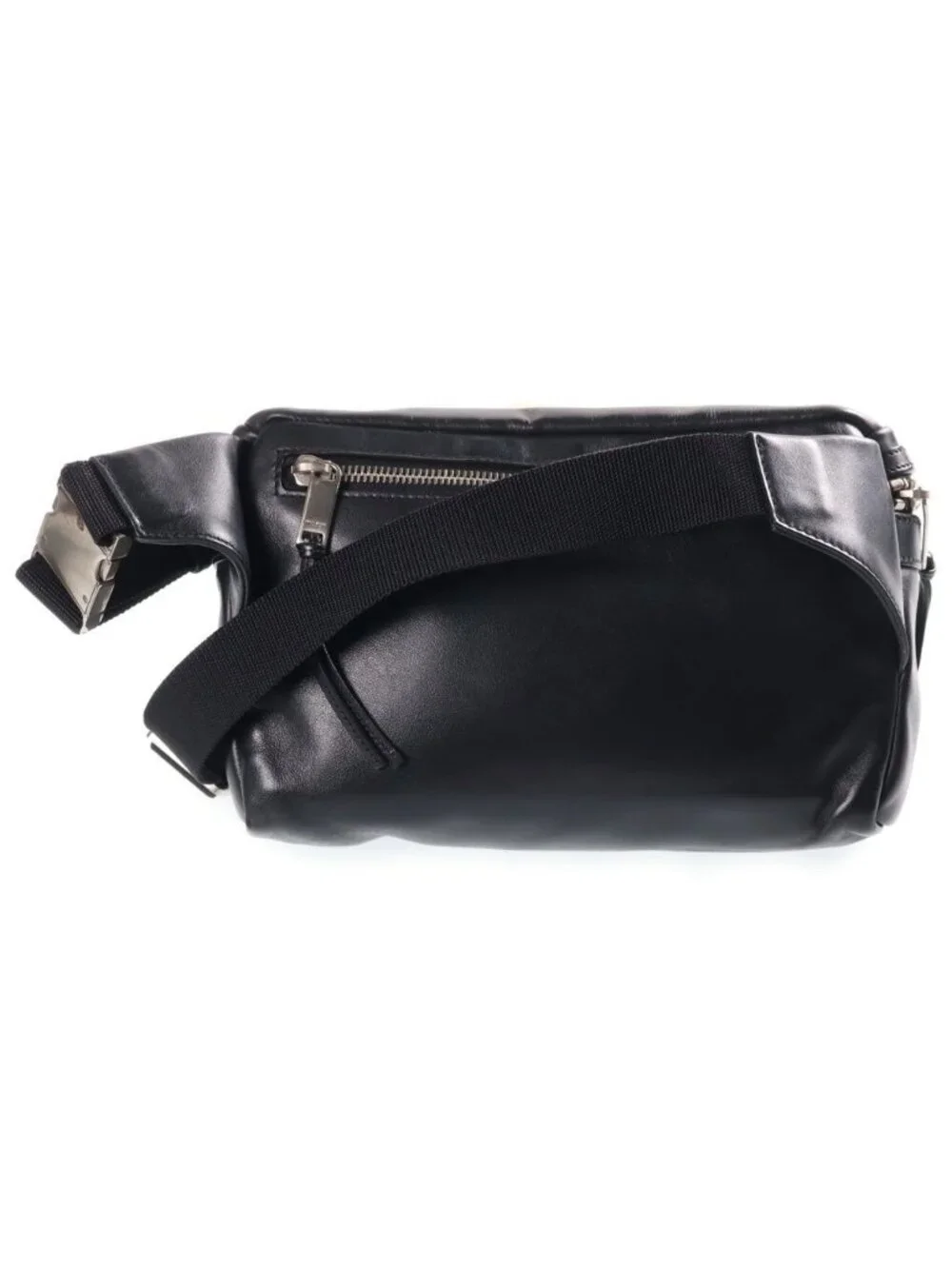 Saint Laurent Paris Messenger Bag Black Leather Silver